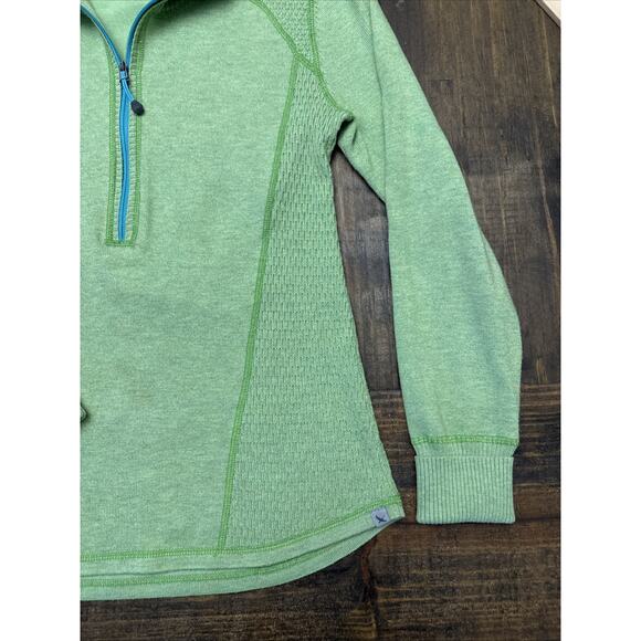 Eddie Bauer Lime Green Lightweight Sweater, 1/4‎ Zip Front, Turtleneck, Size PS - Picture 3 of 9